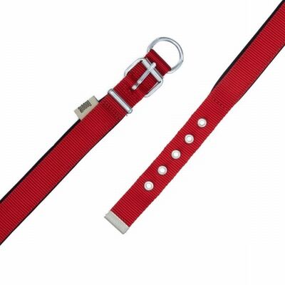 Doggie Comfort Woven Red Dog Collar for Medium Breeds 2.5x45 cm