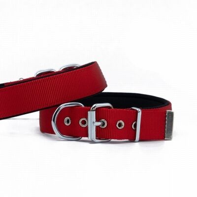 Doggie Comfort Woven Dog Collar Red Large Breed 3x42-50 cm