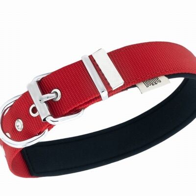 Doggie Comfort Woven Dog Collar Red Large Breed 3x42-50 cm