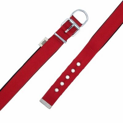Doggie Comfort Woven Dog Collar Red Large Breed 3x42-50 cm
