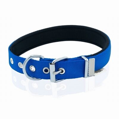 Doggie Comfort Woven Dog Collar Royal Blue 2.5x37-45 cm
