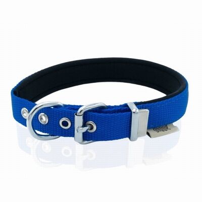 Doggie Comfort Woven Royal Blue Dog Collar 30-35 cm