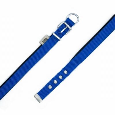 Doggie Comfort Woven Royal Blue Dog Collar 30-35 cm