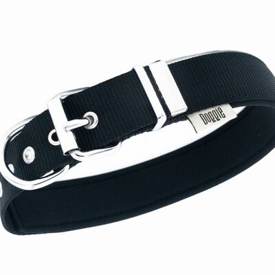 Doggie Comfort Nylon Dog Collar Black Large Breed 42-50cm