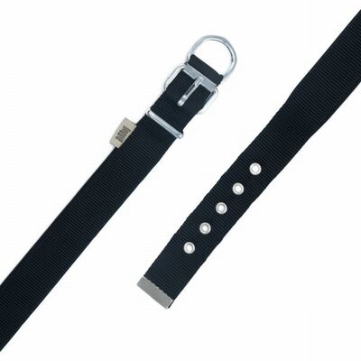 Doggie Comfort Nylon Dog Collar Black Large Breed 42-50cm