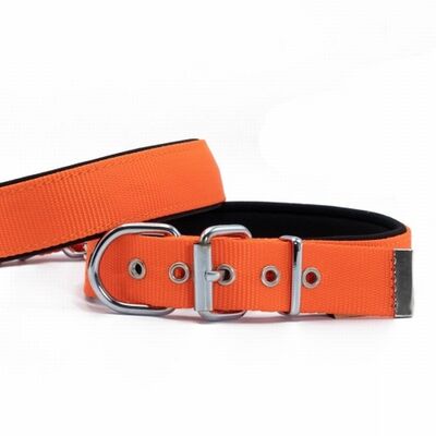 Doggie Comfort Woven Dog Collar Orange 2.5x37-45 cm