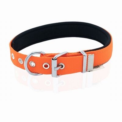 Doggie Comfort Woven Dog Collar Orange 2.5x37-45 cm