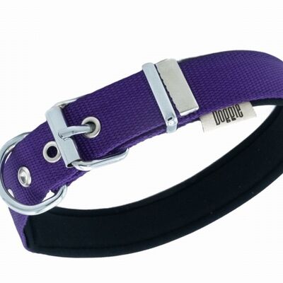 Doggie Comfort Purple Woven Dog Collar Adjustable 37-45cm