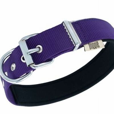 Doggie Comfort Woven Purple Dog Collar for Large Breeds 42-50cm