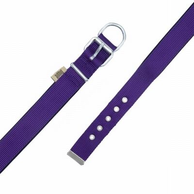 Doggie Comfort Woven Purple Dog Collar for Large Breeds 42-50cm
