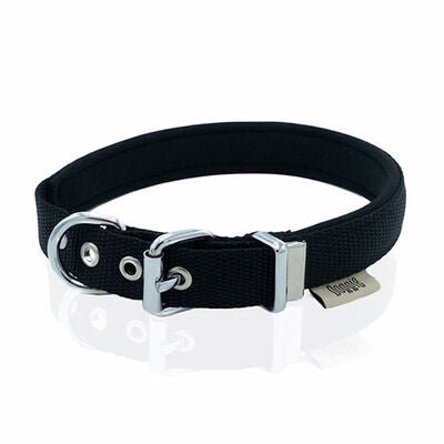 Doggie Comfort Woven Black Dog Collar Small 2 x 30-35 cm