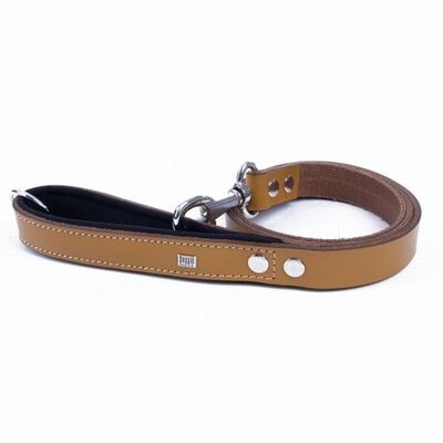 Doggie Comfort Classic Leather Dog Leash Camel 2.5x120 cm