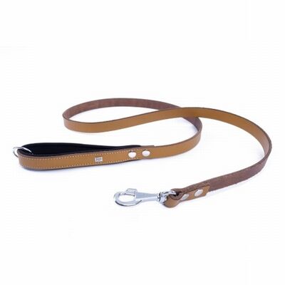 Doggie Classic Leather Comfort Dog Leash Camel 2x140 cm