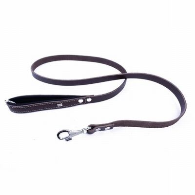 Doggie Comfort Classic Leather Dog Leash Brown 2x140 cm