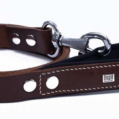 Doggie Comfort Classic Leather Dog Leash Brown 3x100 cm