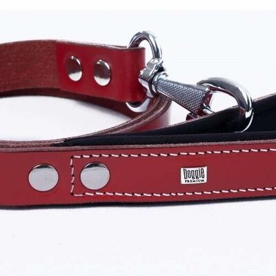 Doggie Comfort Classic Leather Dog Leash Red 3x100 cm