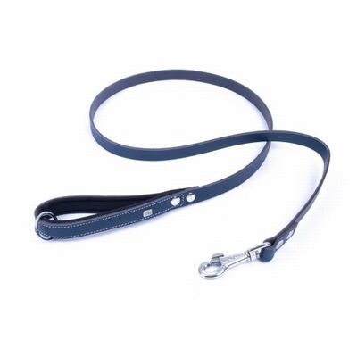 Doggie Comfort Classic Leather Dog Leash Royal Blue 140 cm