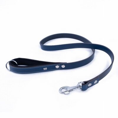 Doggie Classic Leather Dog Leash Royal Blue 3x100 cm