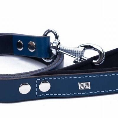 Doggie Classic Leather Dog Leash Royal Blue 3x100 cm