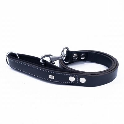 Doggie Comfort Classic Leather Dog Leash Black 2.5x120 cm