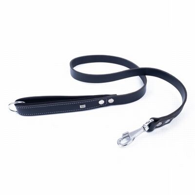 Doggie Comfort Classic Leather Dog Leash Black 2.5x120 cm
