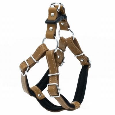 Doggie Ronin Leather Dog Harness Camel Comfort Fit 1.5x45 cm