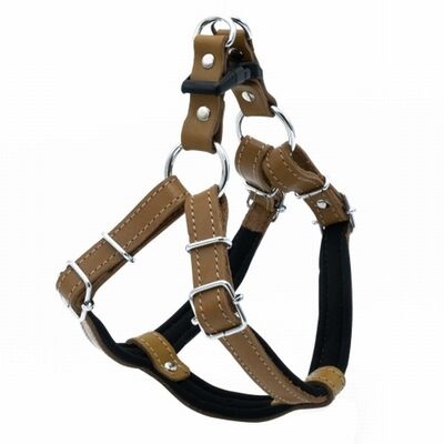 Doggie Ronin Leather Dog Harness Camel 2x45-55 cm