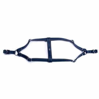 Doggie Ronin Leather Dog Chest Harness Royal Blue 45-55cm