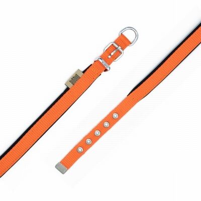 Doggie Comfort Woven Dog Collar Orange Adjustable 20-25cm