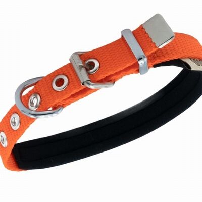 Doggie Comfort Woven Dog Collar Orange Adjustable 20-25cm