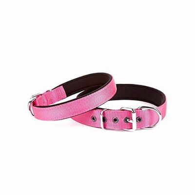 Doggie Comfort Woven Purple Dog Collar for Small Breeds 35cm