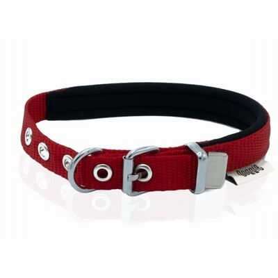 Doggie Comfort Woven Dog Collar Red Adjustable 20-25cm