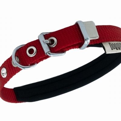 Doggie Comfort Woven Dog Collar Red Adjustable 20-25cm