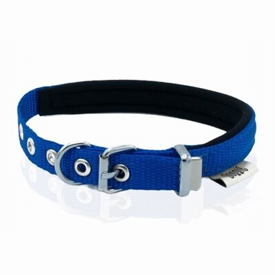 Doggie Royal Blue Woven Dog Collar Adjustable Comfort 20-25cm