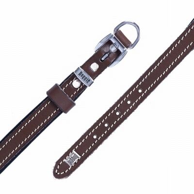 Doggie Comfort Leather Dog Collar Brown Adjustable 20-25cm
