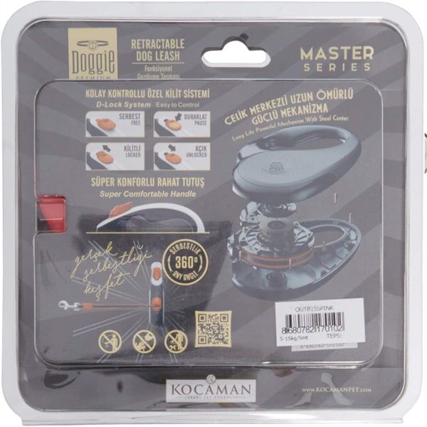 Doggie Master Series Retractable Dog Leash for Large Breeds 5m