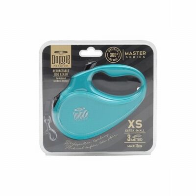 Doggie Master Series XS Retractable Dog Leash Turquoise