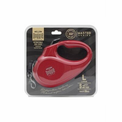Doggie Master Series Large Retractable Dog Leash Red