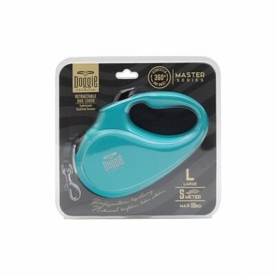 Doggie Master Series Large Retractable Dog Leash Turquoise
