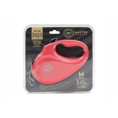 Doggie Master Series Retractable Dog Leash Pink Medium