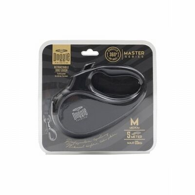 Doggie Master Series Automatic Retractable Dog Leash Medium Black