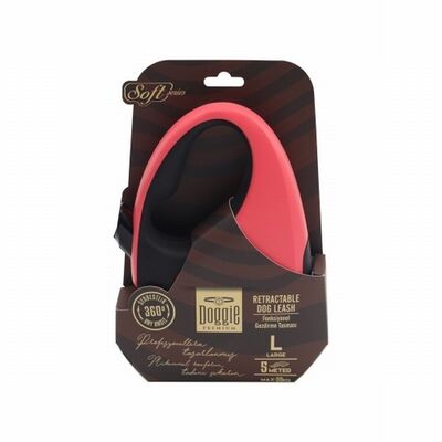Doggie Soft Series Retractable Dog Leash Large Pink 1 Count