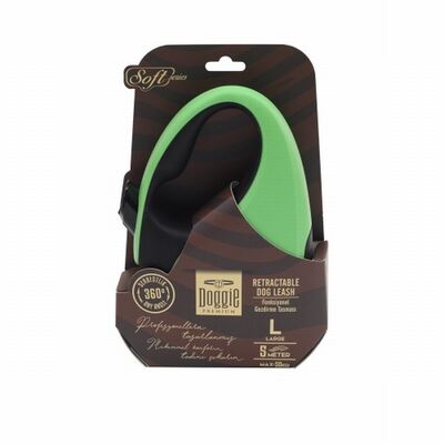 Doggie Soft Series Retractable Dog Leash Large Green