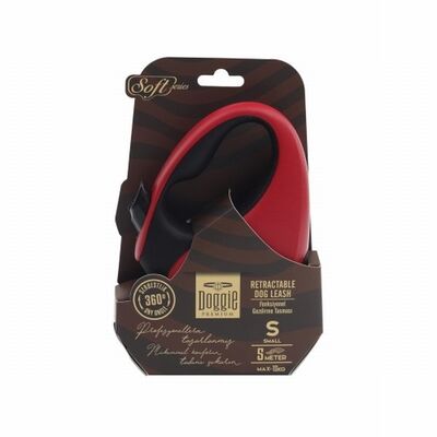 Doggie Soft Series Retractable Dog Leash Red Small
