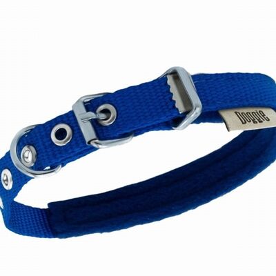 Doggie Fleece Padded Woven Dog Collar Royal Blue 1.5x20-25cm