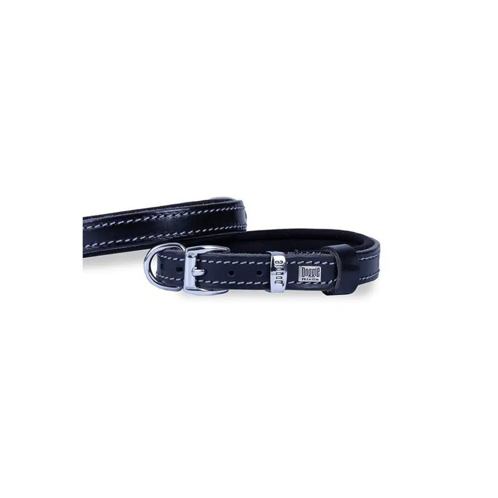 Doggie SBT Classic Leather Dog Collar Black Small
