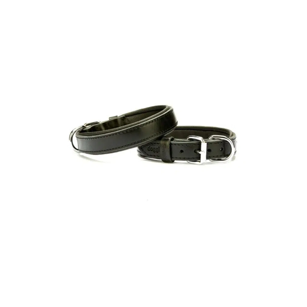 Doggie Plain Leather Dog Collar Royal Blue M