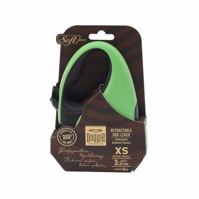 Doggie Soft Series XS Green Retractable Dog Leash for Small Breeds