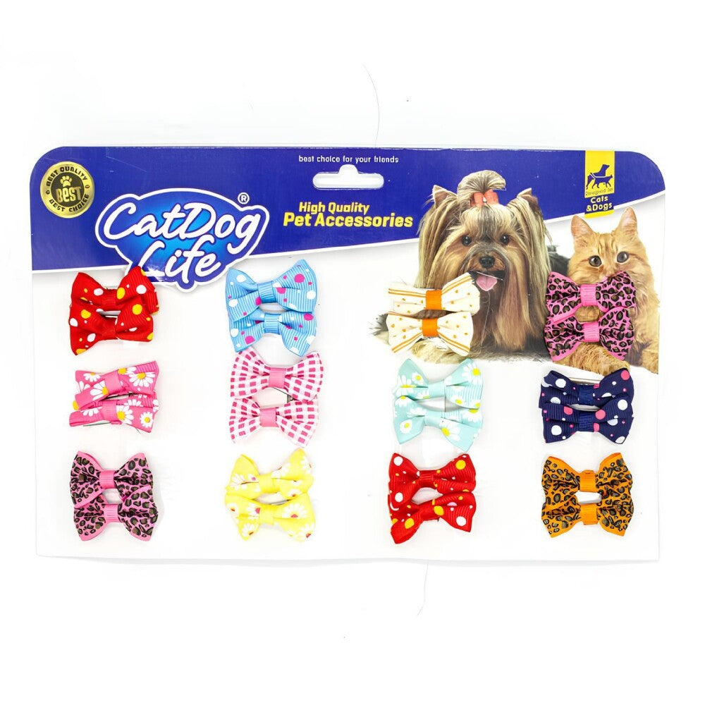Doglife Pet Hair Bow Clip Set for Cats and Dogs 2-Piece