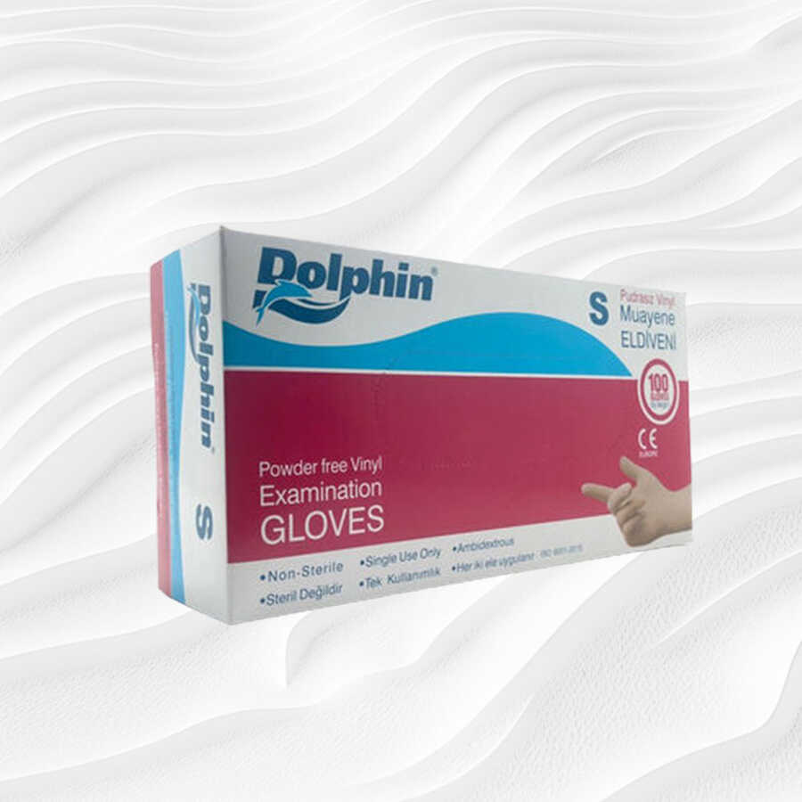 Dolphin Vinyl Powder-Free Gloves Latex-Free Small 100 Count